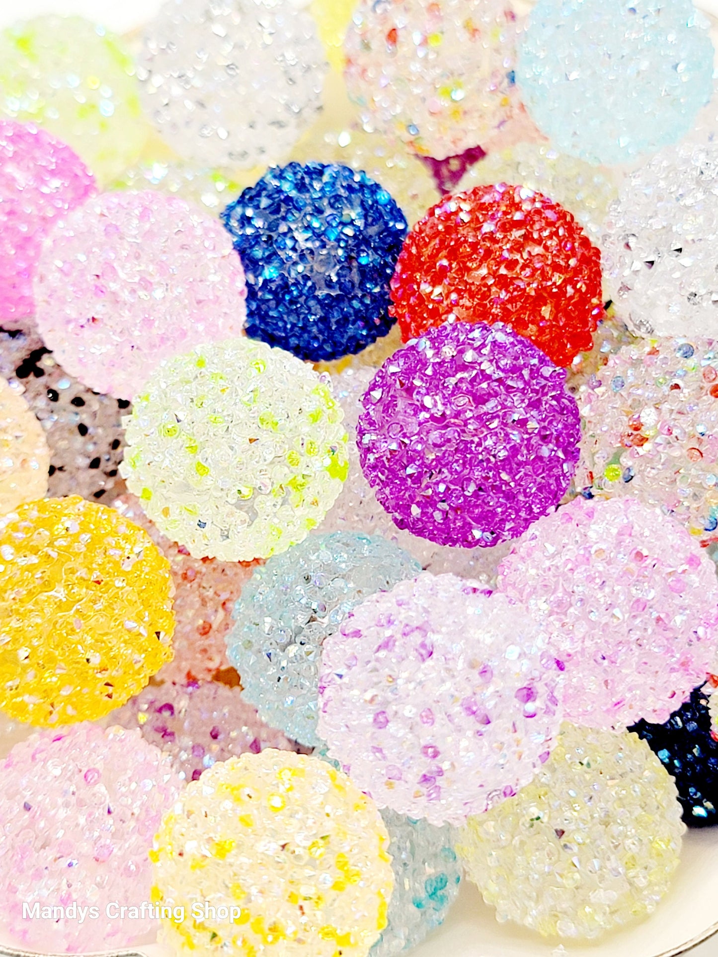 20mm Sugar Bubblegum Acrylic Beads (Set of 5) – Transparent Color Mix