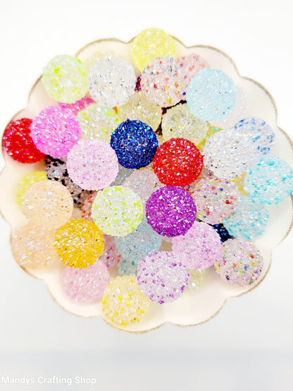 20mm Sugar Bubblegum Acrylic Beads (Set of 5) – Transparent Color Mix