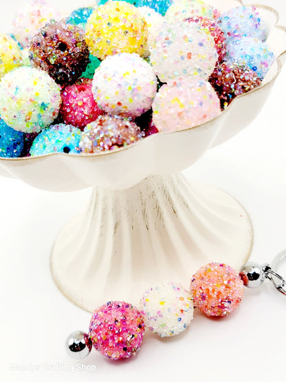 20mm Sugar Bubblegum Acrylic Beads (Set of 5) – Opaque Color Mix