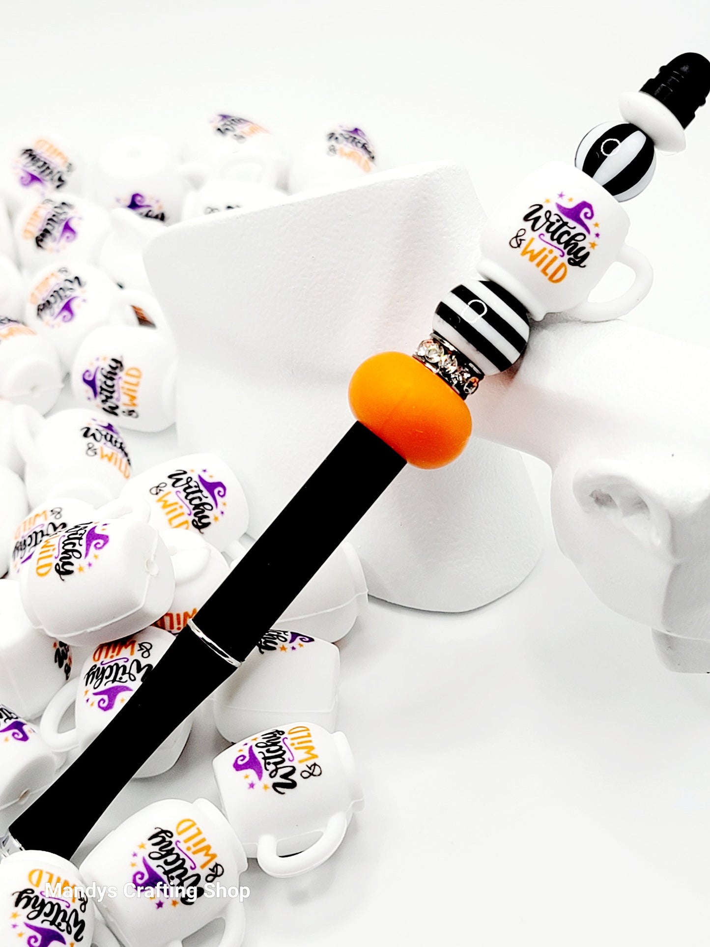 Witchy & Wild Halloween Silicone Focal Bead – 3D Spooky Cup Bead for Pens & Crafts (Set of 1, 2 or 5)