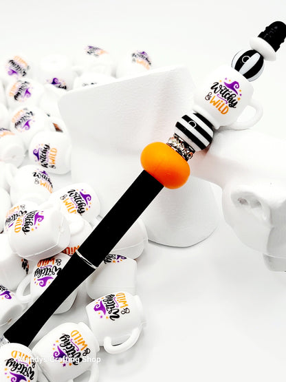 Witchy & Wild Halloween Silicone Focal Bead – 3D Spooky Cup Bead for Pens & Crafts (Set of 1, 2 or 5)