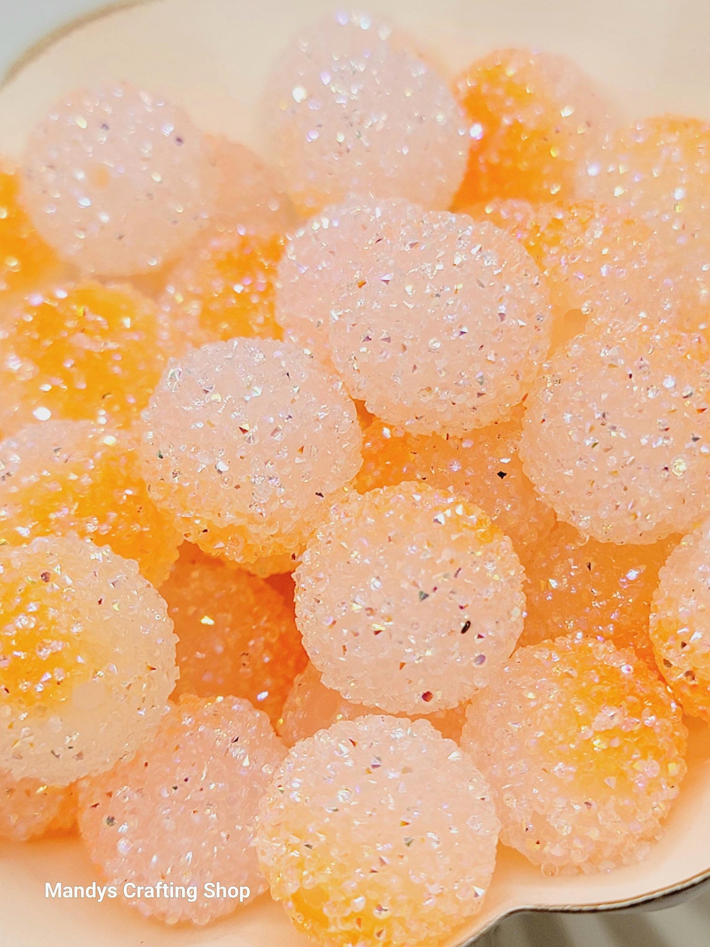 20mm Orange Gradient Sugar Acrylic Beads (Set of 5) – Chunky Bubblegum Beads