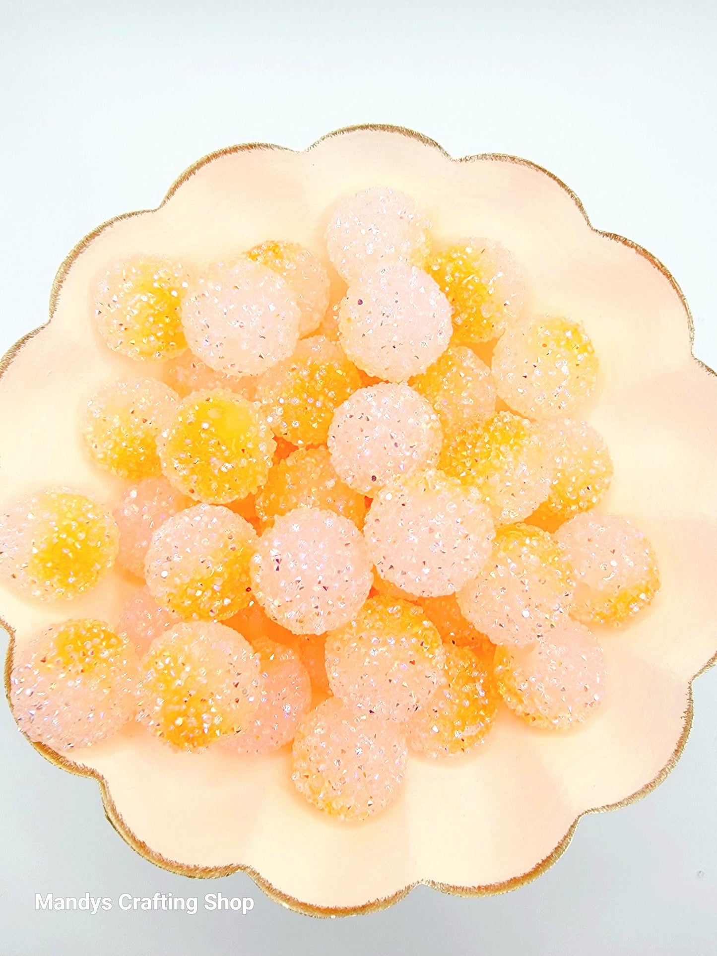 20mm Orange Gradient Sugar Acrylic Beads (Set of 5) – Chunky Bubblegum Beads