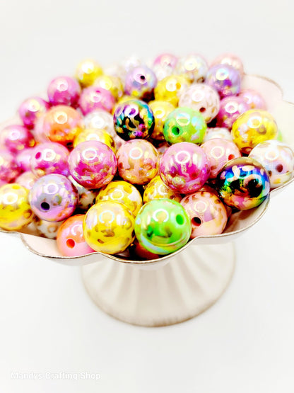16mm Colorful Leopard Print Acrylic Beads (Set of 10)