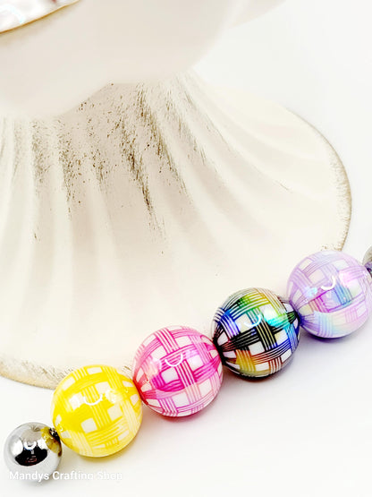 16mm Basket Weave Acrylic Beads (Set of 5)