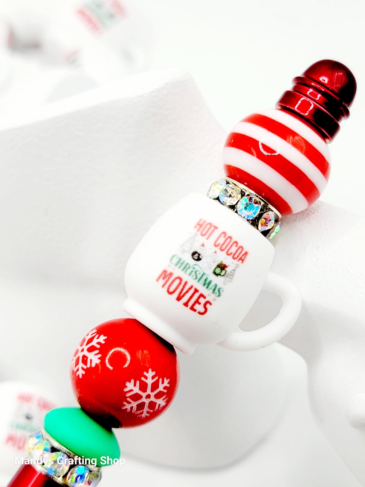 Christmas Movies 3D Cup Silicone Focal Bead – Hot Cocoa Cup 3D Pen & Keychain Bead (Set of 1, 2 or 5)