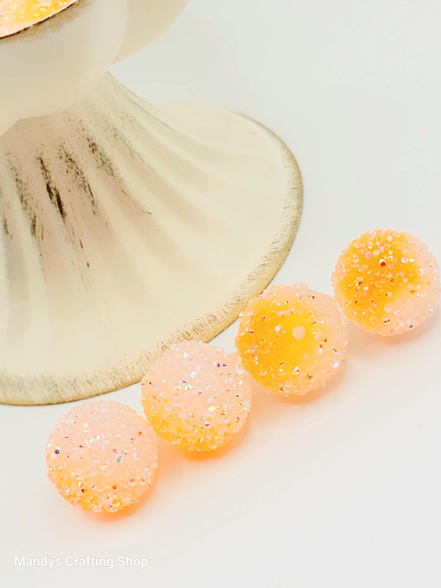20mm Orange Gradient Sugar Acrylic Beads (Set of 5) – Chunky Bubblegum Beads