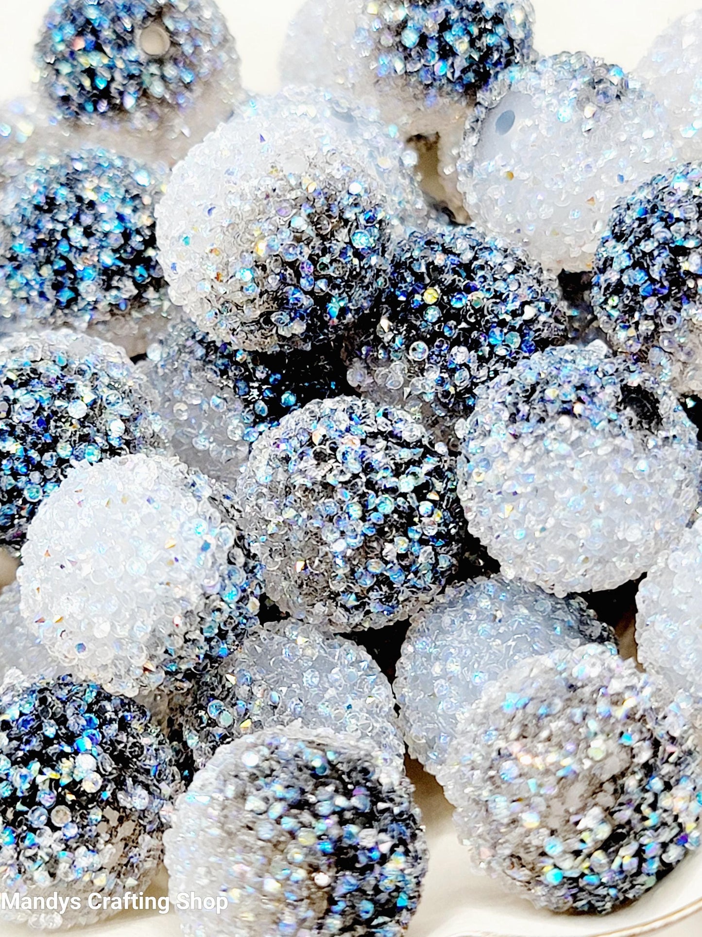 20mm Black Gradient Sugar Acrylic Beads (Set of 5) – Chunky Bubblegum Beads