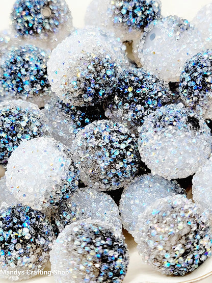 20mm Black Gradient Sugar Acrylic Beads (Set of 5) – Chunky Bubblegum Beads
