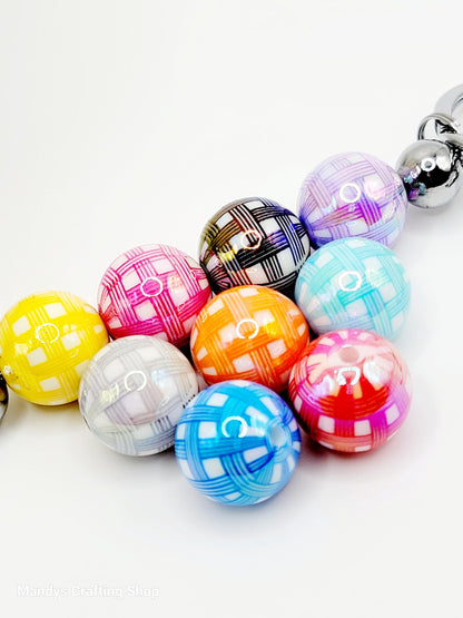 16mm Basket Weave Acrylic Beads (Set of 5)