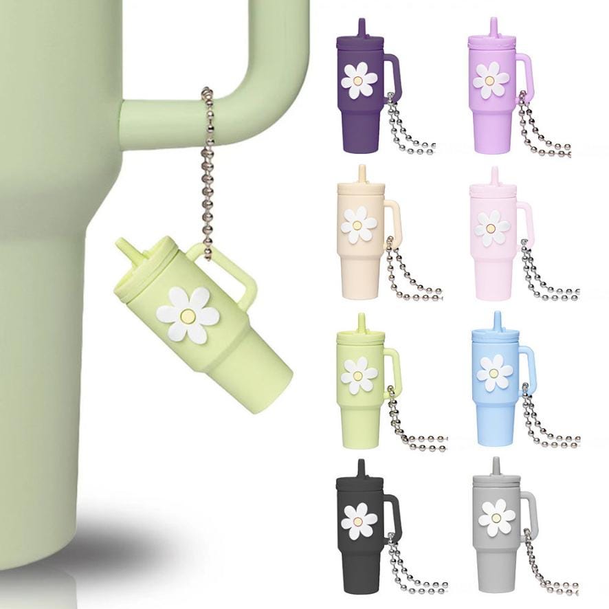 Mini Tumbler Keychain – Cute Flower Cup Wristlet Charm