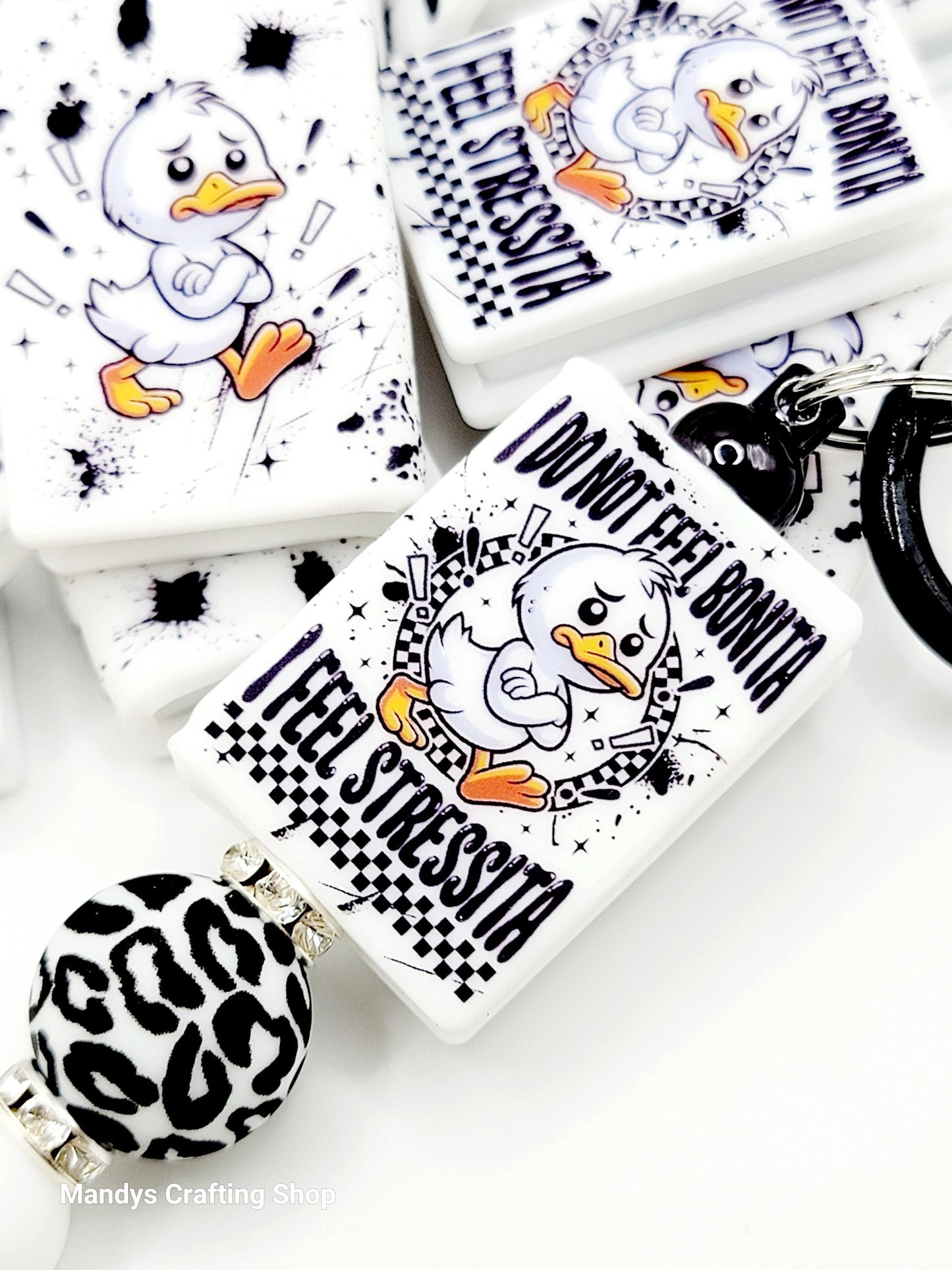 Stressita Duck Book Silicone Focal Bead – Funny Duck Journal Pen Bead (Set of 1 or 2)
