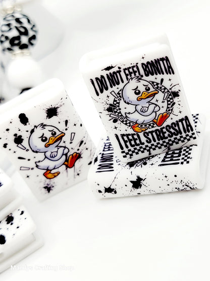Stressita Duck Book Silicone Focal Bead – Funny Duck Journal Pen Bead (Set of 1 or 2)
