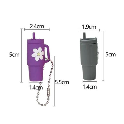 Mini Tumbler Keychain – Cute Flower Cup Wristlet Charm