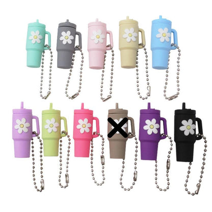 Mini Tumbler Keychain – Cute Flower Cup Wristlet Charm