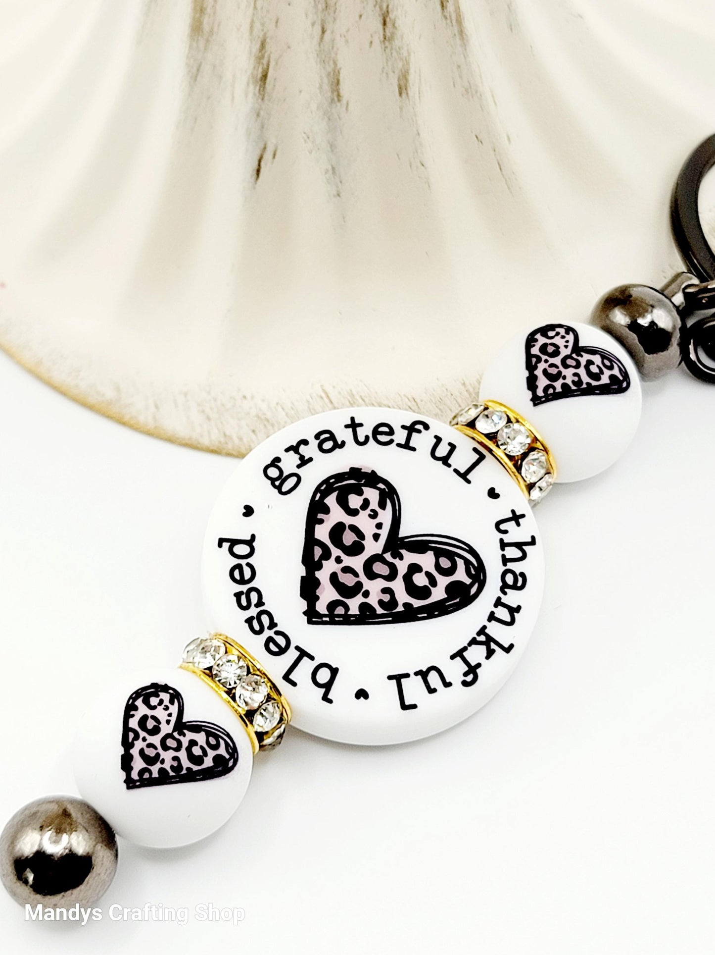 15mm Printed Leopard Heart Print Silicone Beads –  Valentine Round Beads for Pens & Wristlets