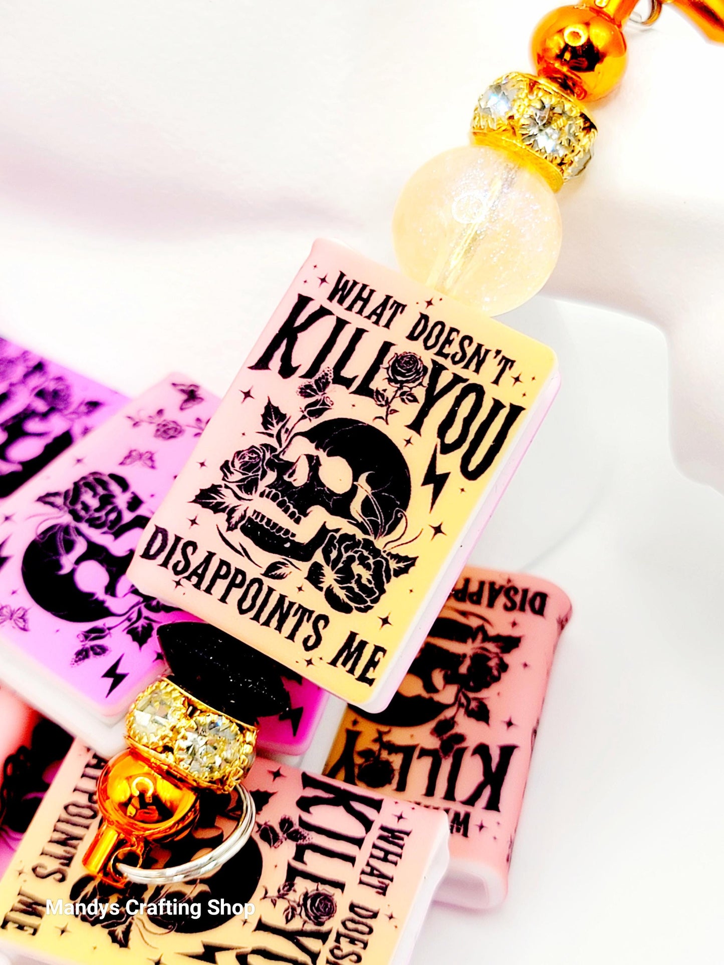 Skeleton Book Silicone Focal Bead – Funny Reading Pen Journal Bead (Set of 1 or 2)