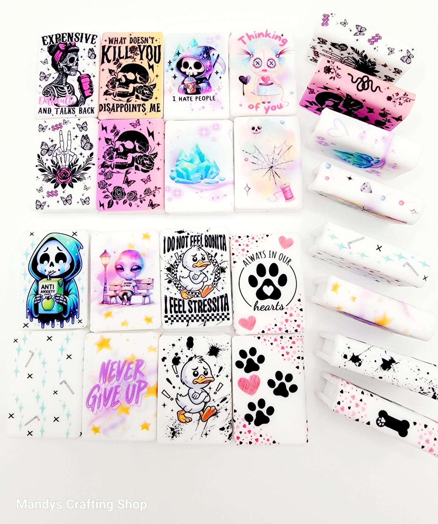 Anxiety Baby Skeleton Book Silicone Focal Bead – Mental Health Journal Pen Bead (Set of 1 or 2)