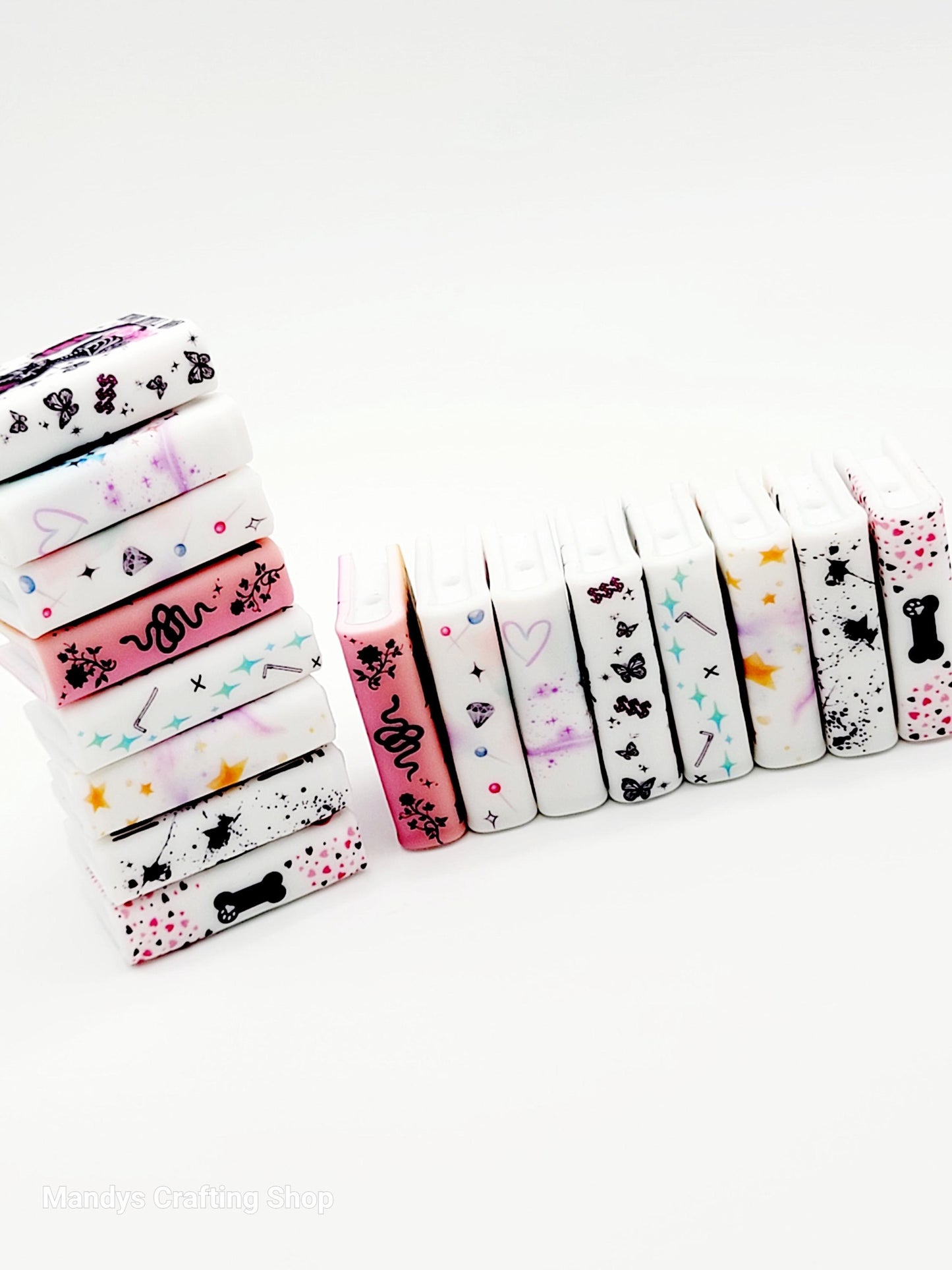 Anxiety Baby Skeleton Book Silicone Focal Bead – Mental Health Journal Pen Bead (Set of 1 or 2)