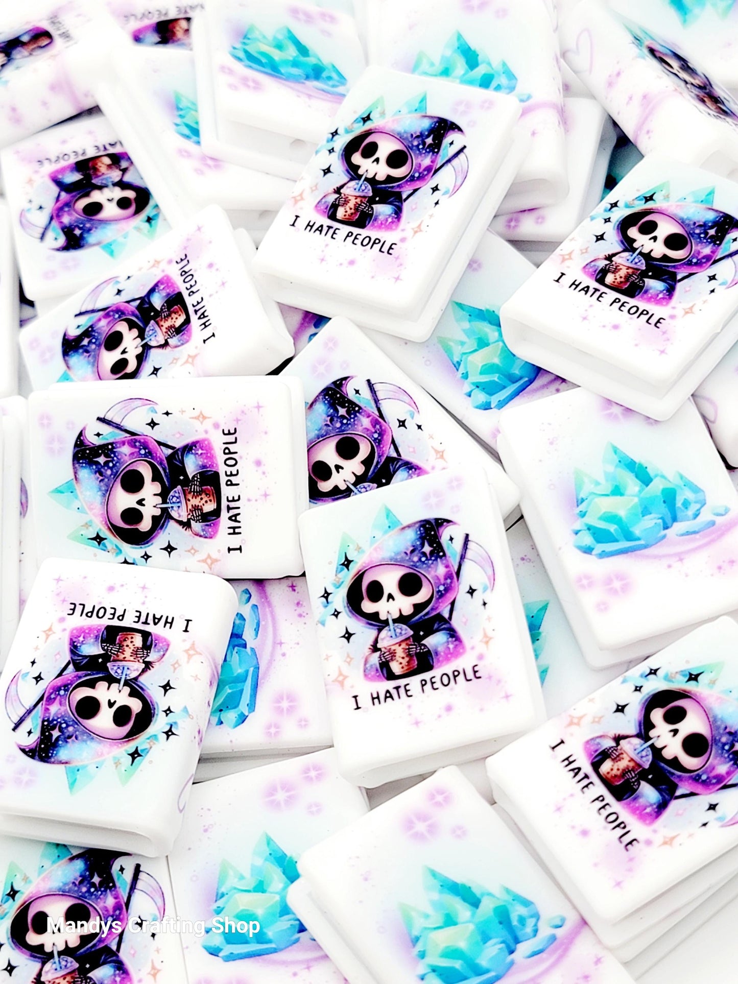Baby Skeleton Book Silicone Focal Bead – Funny Reading Journal Pen Bead (Set of 1 or 2)