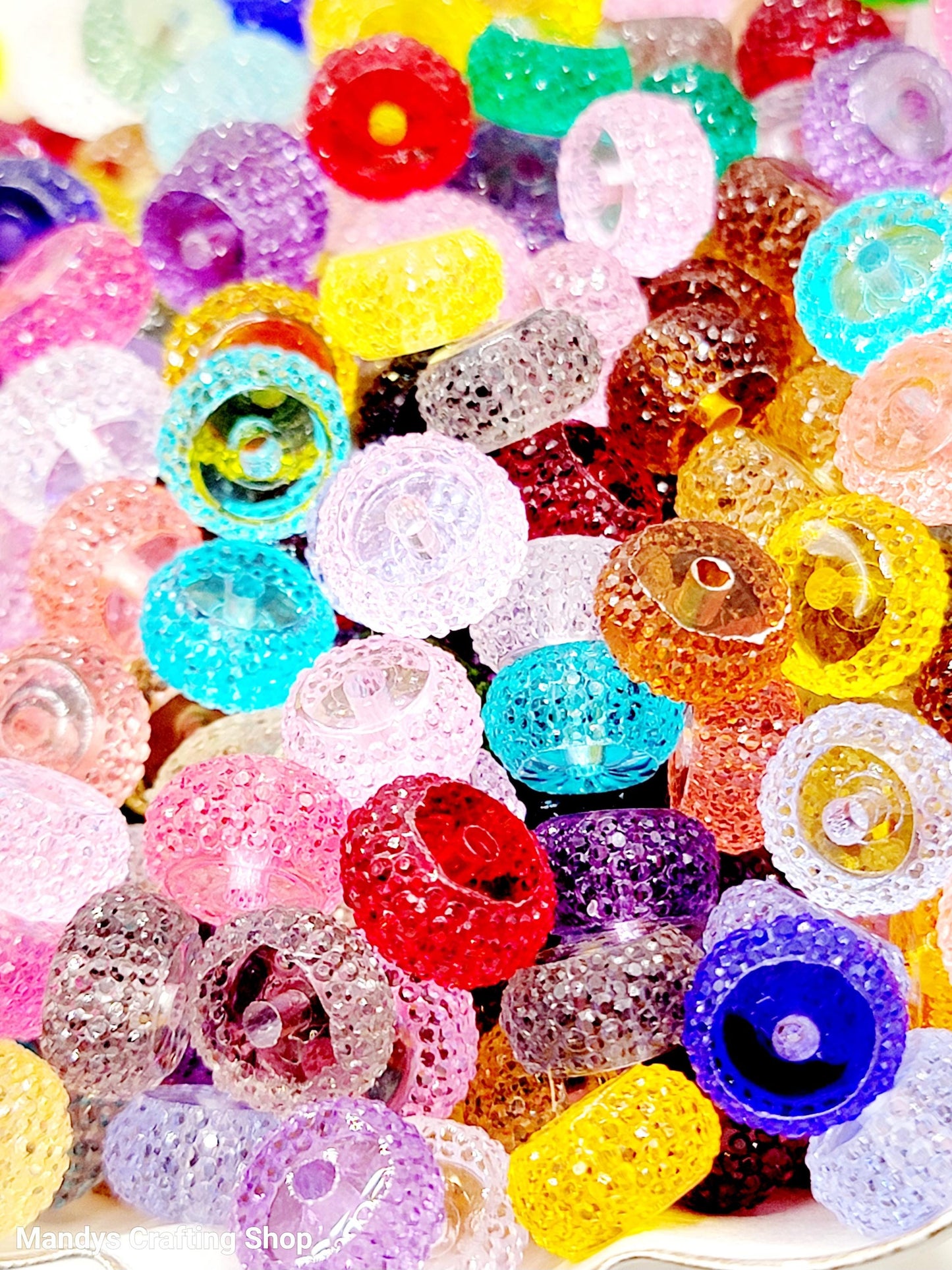 12mm Transparent Acrylic Gasket Spacer Beads Mix Color Style 3 – Pack of 20
