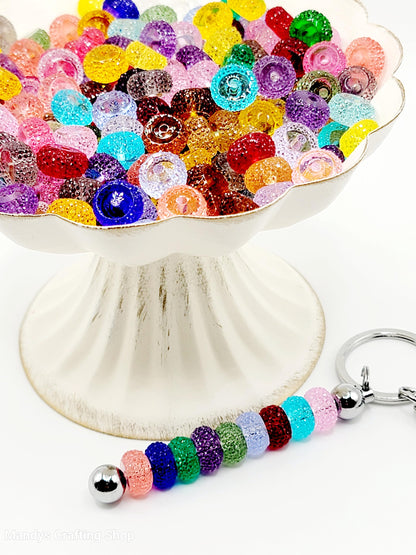 12mm Transparent Acrylic Gasket Spacer Beads Mix Color Style 3 – Pack of 20