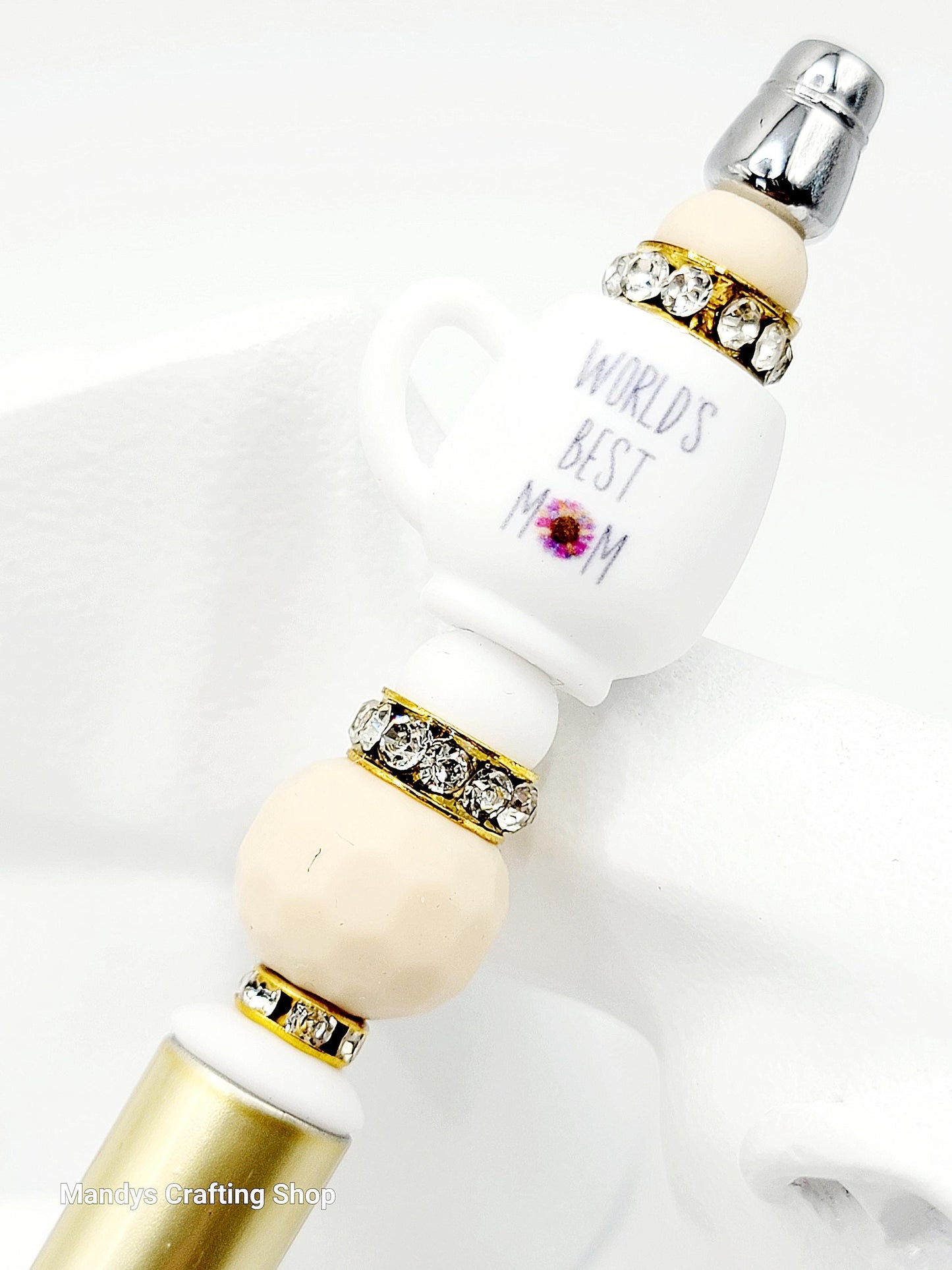World’s Best Mom Coffee 3D Cup Silicone Focal Bead – 3D Pen & Keychain Bead (Set of 1, 2 or 5)