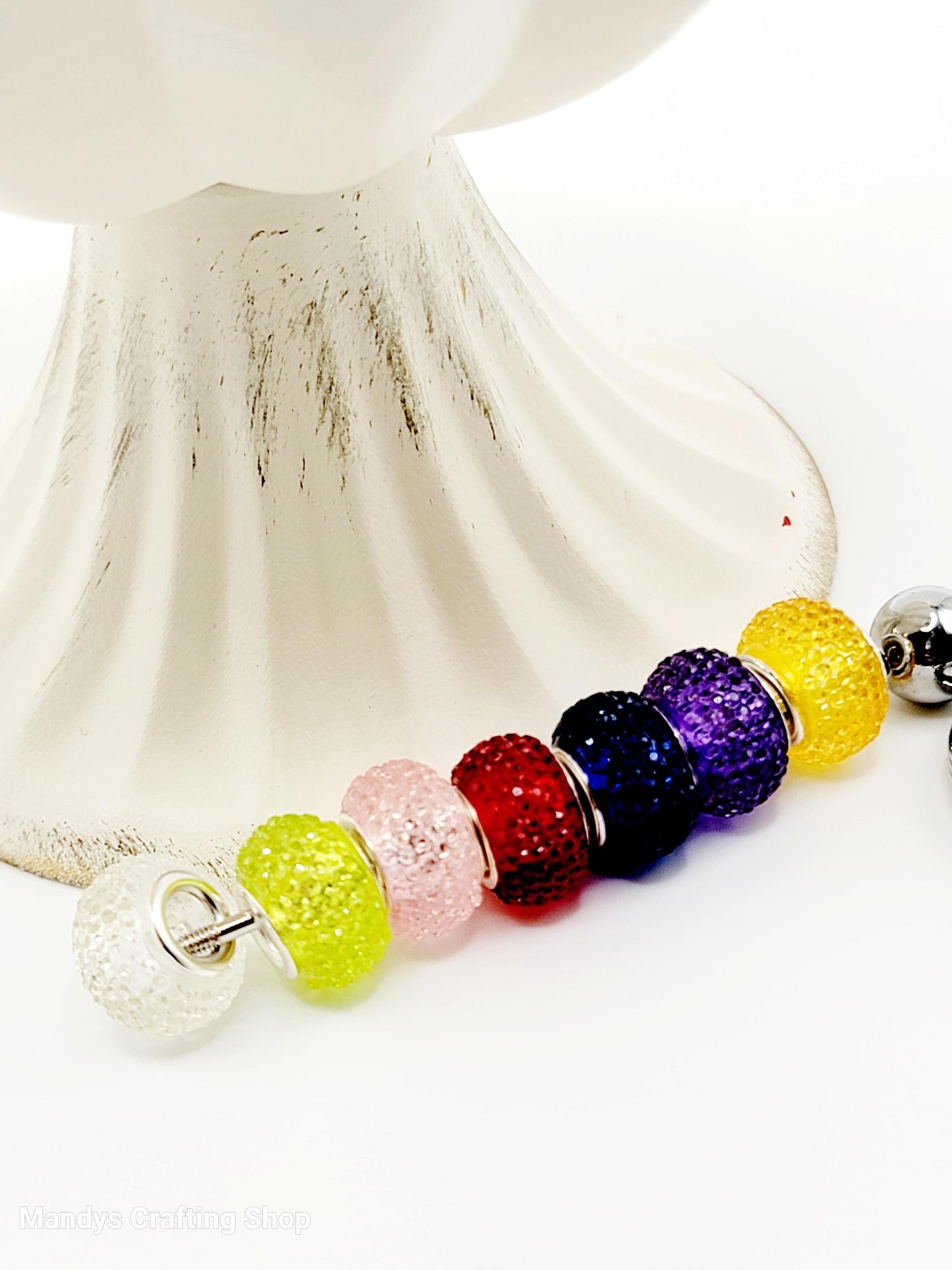 14mm Faceted Acrylic Spacer Beads (Pack of 5) – Crystal Color Mix