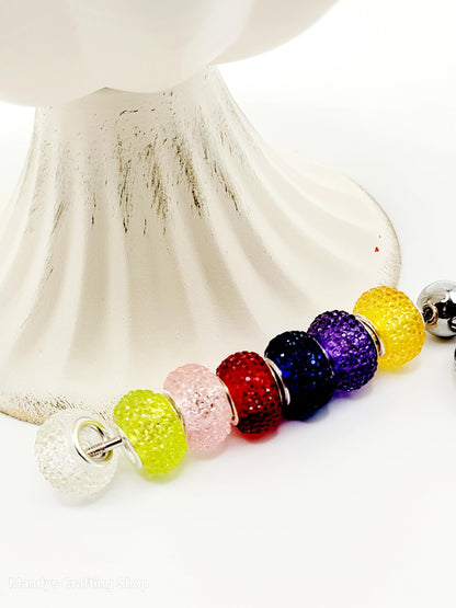 14mm Faceted Acrylic Spacer Beads (Pack of 5) – Crystal Color Mix