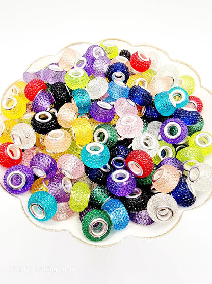 14mm Faceted Acrylic Spacer Beads (Pack of 5) – Crystal Color Mix
