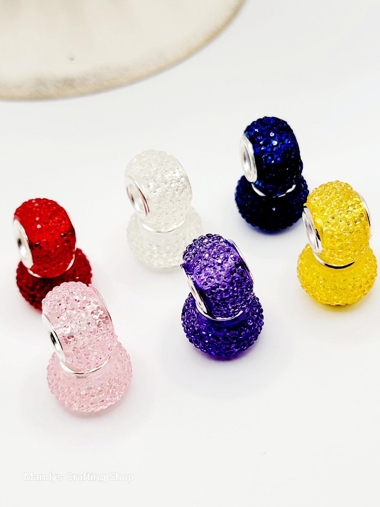 14mm Faceted Acrylic Spacer Beads (Pack of 5) – Crystal Color Mix