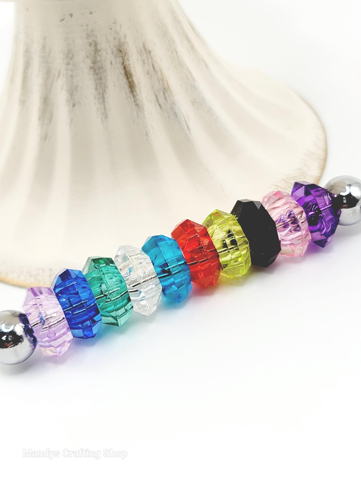 Transparent Acrylic Spacer Beads 14MM (Set Of 10) – Mixed Color DIY Beads