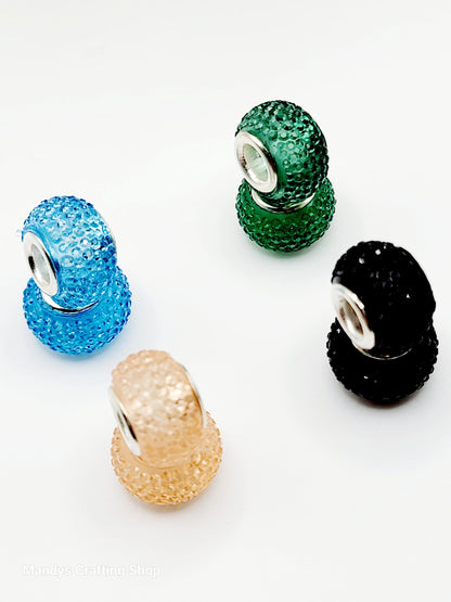 14mm Faceted Acrylic Spacer Beads (Pack of 5) – Crystal Color Mix