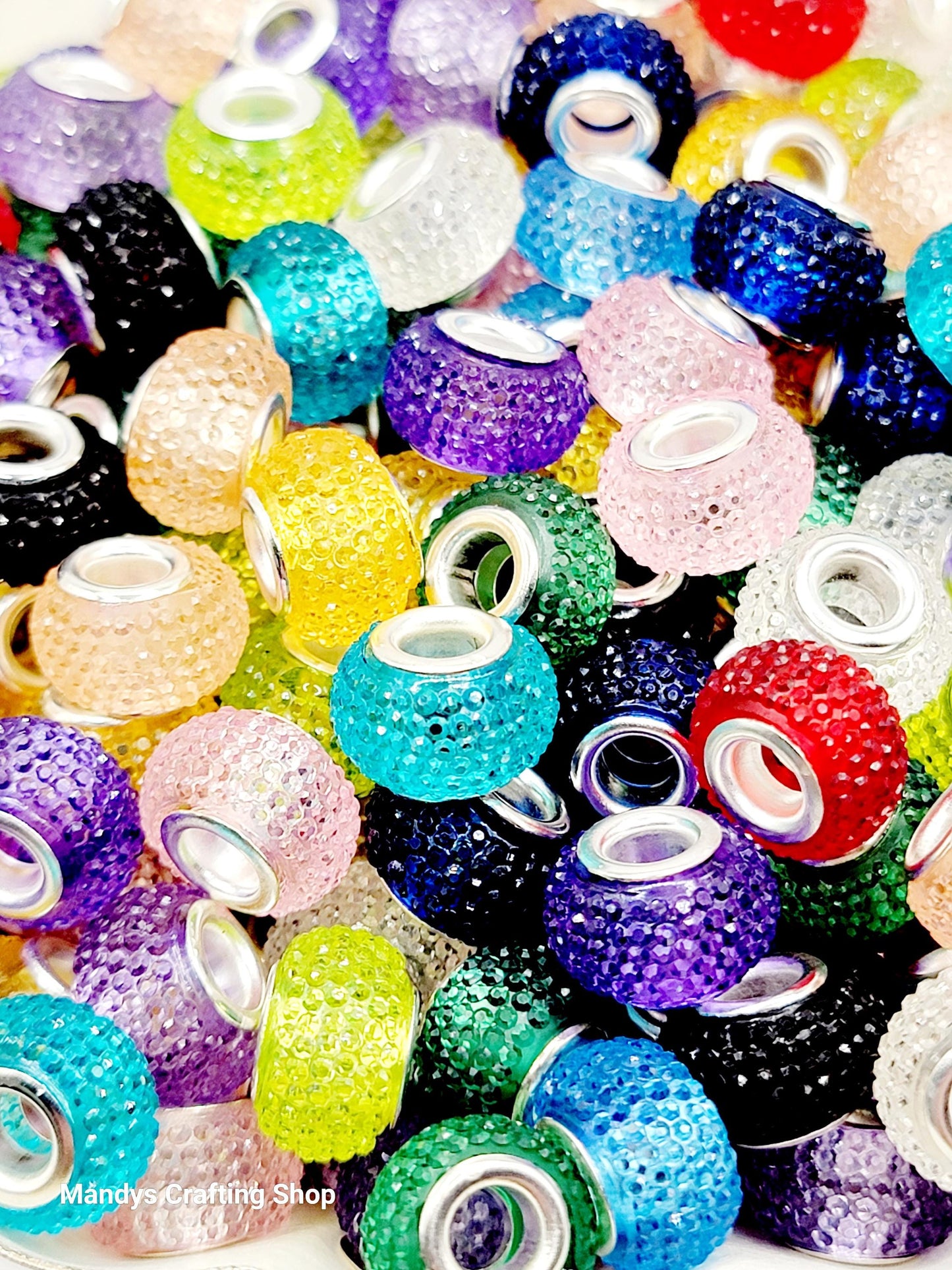 14mm Faceted Acrylic Spacer Beads (Pack of 5) – Crystal Color Mix