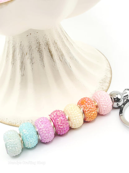 14mm Pastel Faceted Acrylic Spacer Beads (Pack of 5) - Iridescent Shimmer