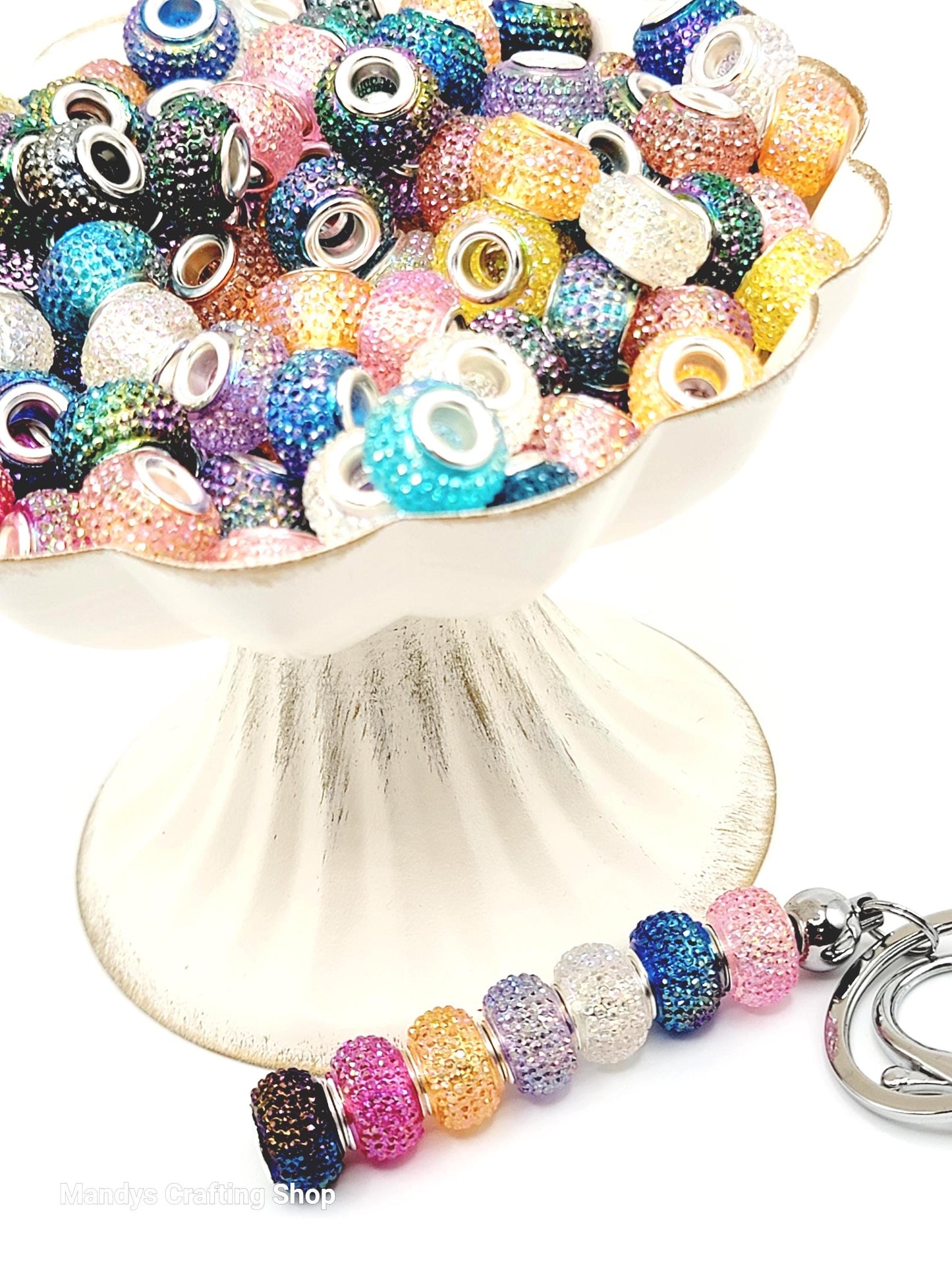 14mm Iridescent Faceted Acrylic Spacer Beads (Pack of 5)
