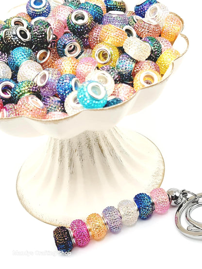 14mm Iridescent Faceted Acrylic Spacer Beads (Pack of 5)