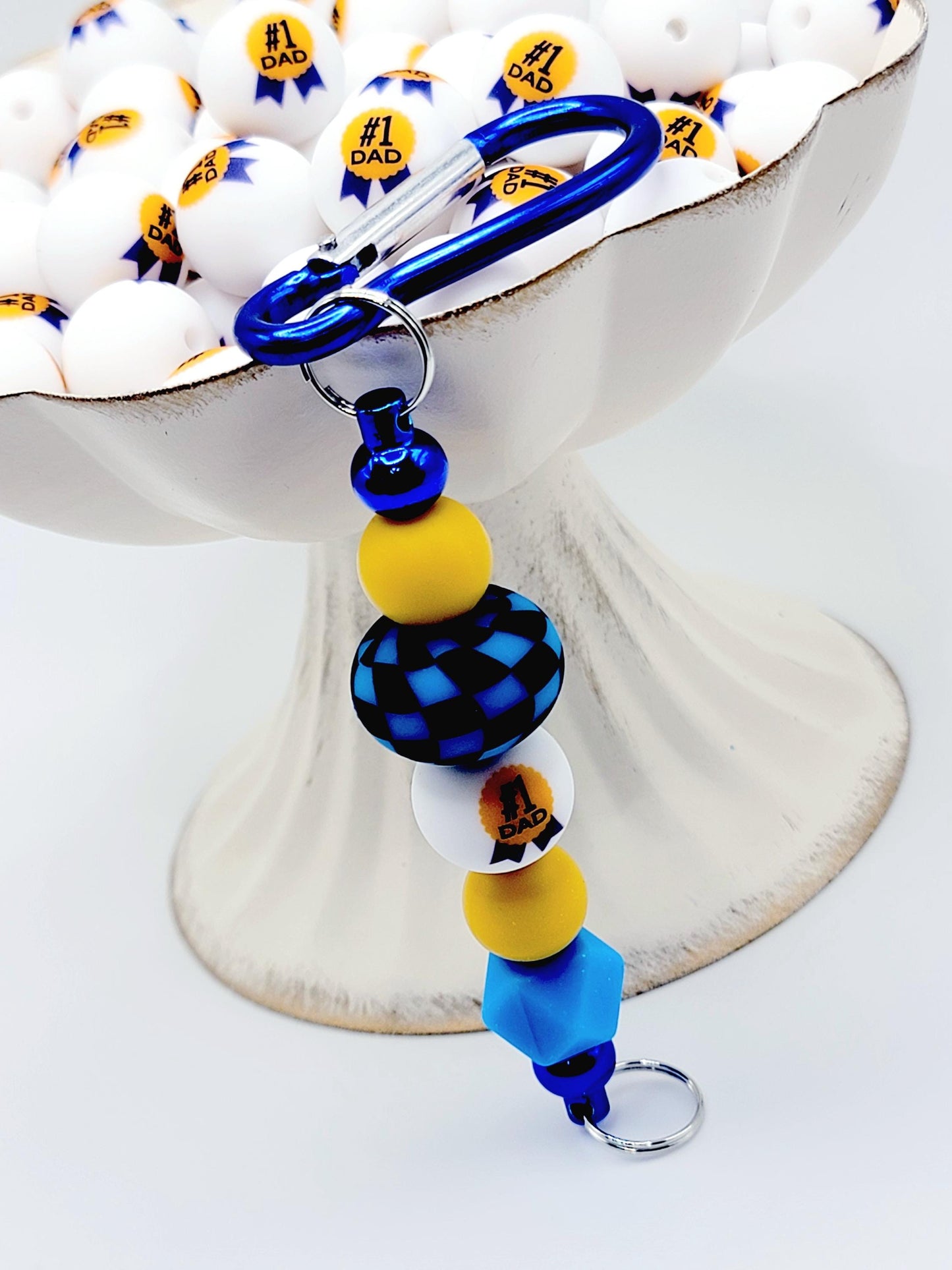 15mm Printed #1 Dad Printed Silicone Bead – Father’s Day Round Beads for Pens & Wristlets