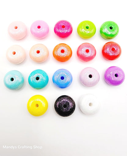 Orange Opal Shimmer Abacus Silicone Beads – 14mm (Set of 10)