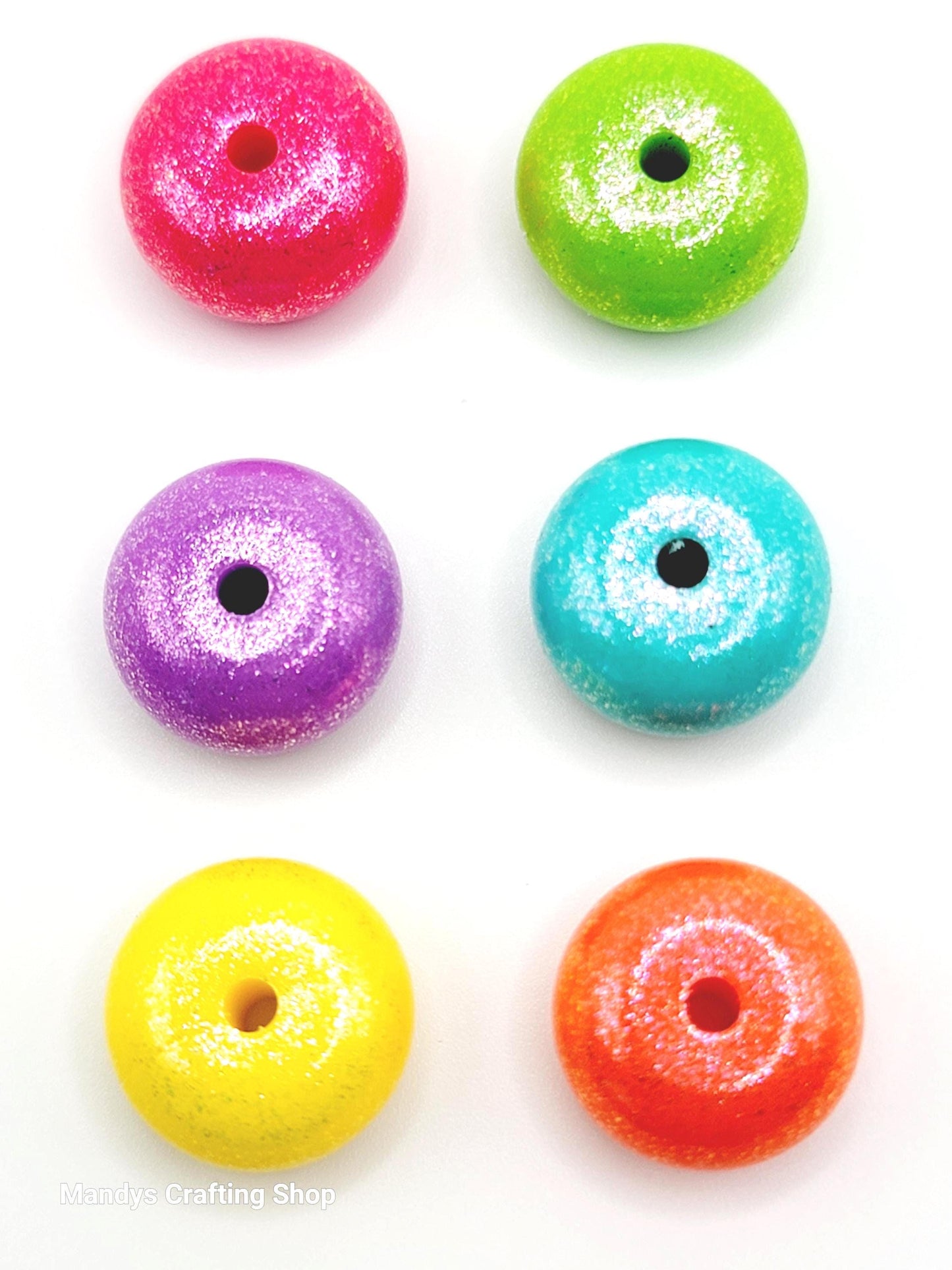 Purple Opal Shimmer Abacus Silicone Beads – 14mm (Set of 10)