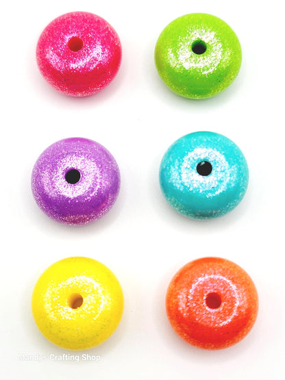 Purple Opal Shimmer Abacus Silicone Beads – 14mm (Set of 10)