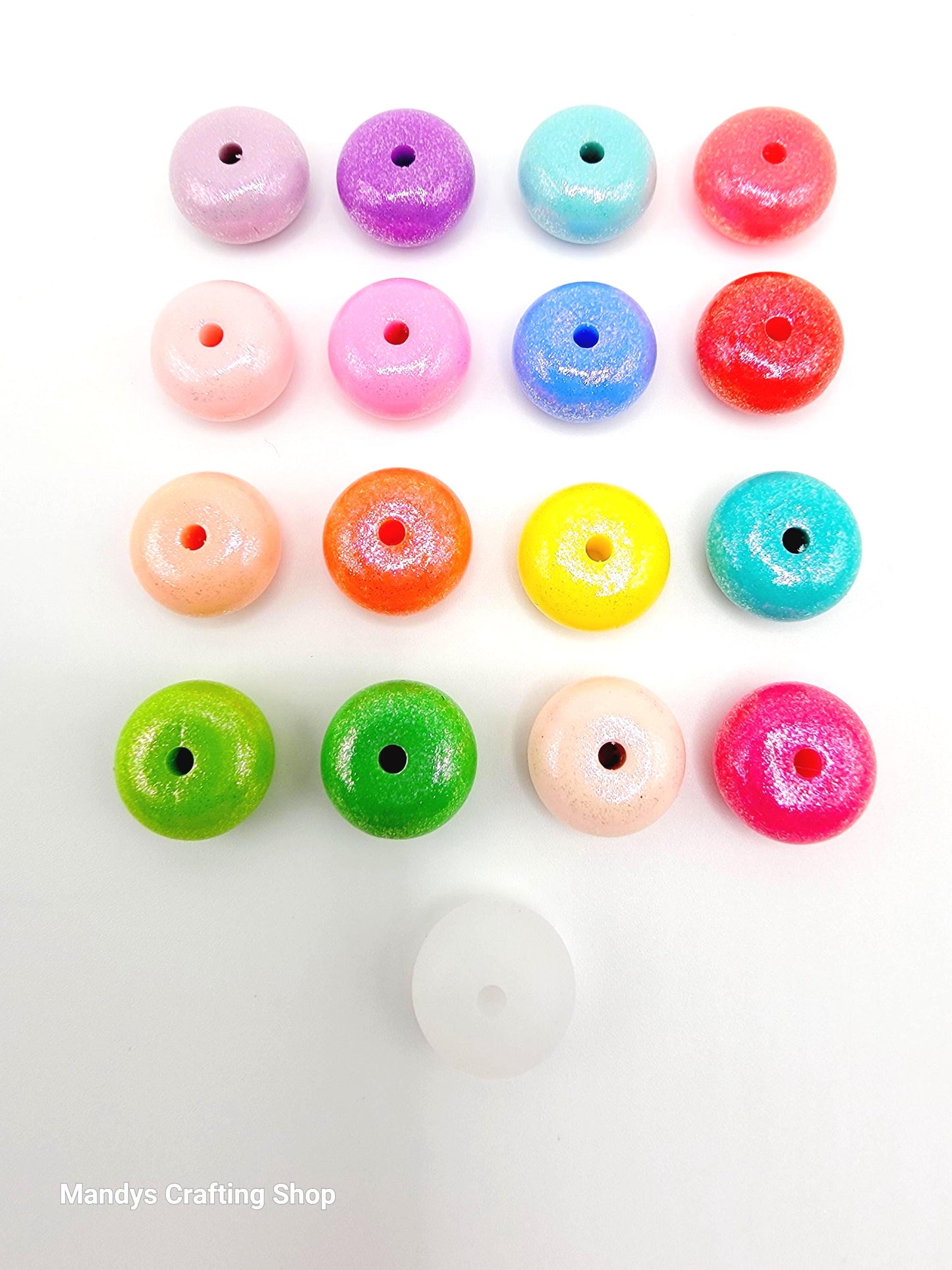 Purple Opal Shimmer Abacus Silicone Beads – 14mm (Set of 10)