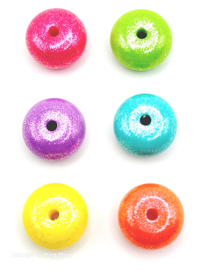 Turquoise Opal Shimmer Abacus Silicone Beads – 14mm (Set of 10)