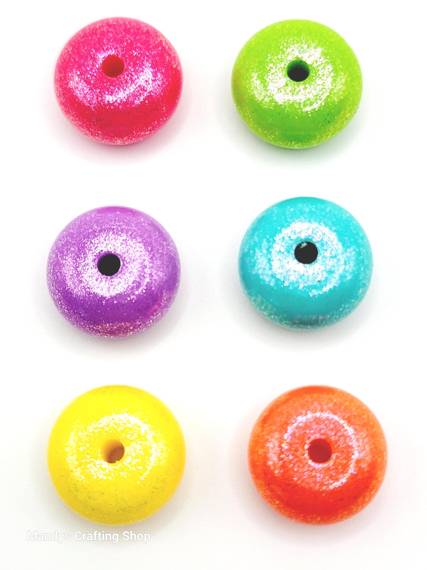 Orange Opal Shimmer Abacus Silicone Beads – 14mm (Set of 10)