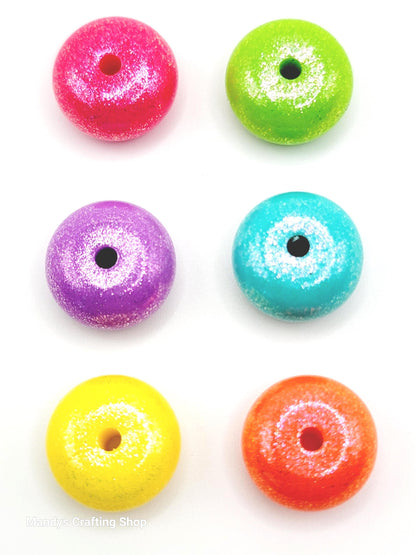 Orange Opal Shimmer Abacus Silicone Beads – 14mm (Set of 10)