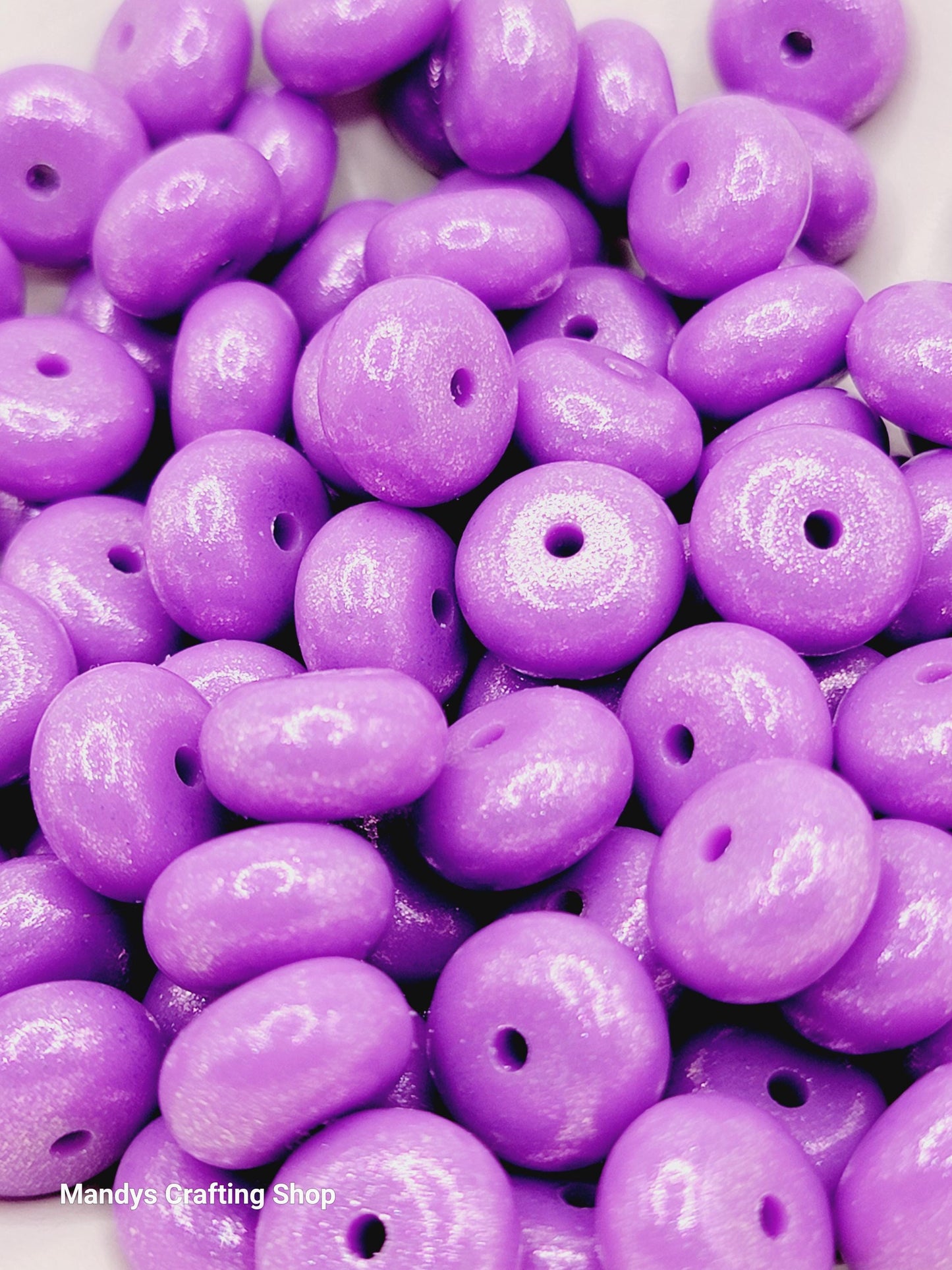 Purple Opal Shimmer Abacus Silicone Beads – 14mm (Set of 10)