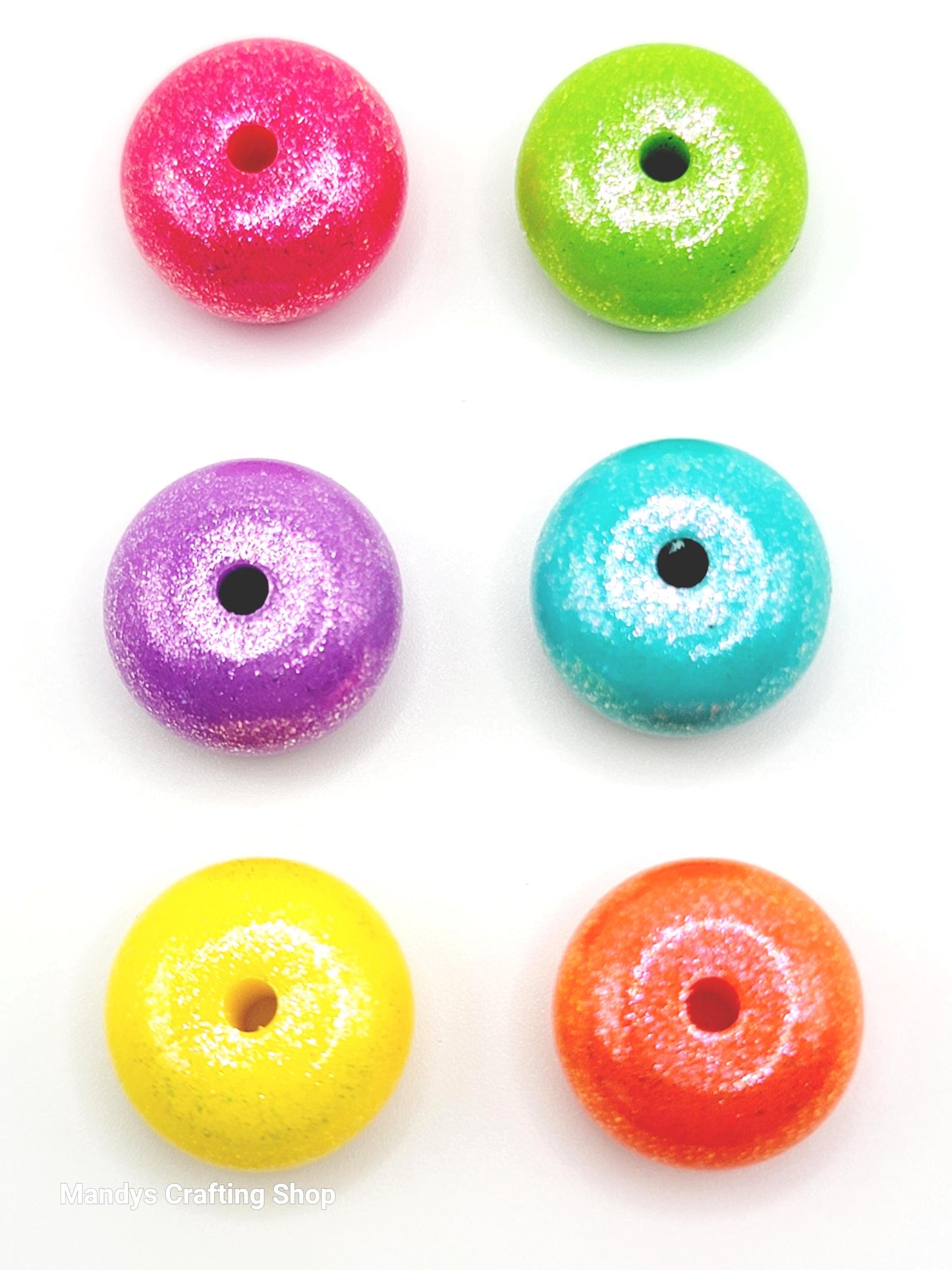 Yellow Opal Shimmer Abacus Silicone Beads – 14mm (Set of 10)