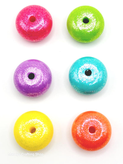 Yellow Opal Shimmer Abacus Silicone Beads – 14mm (Set of 10)
