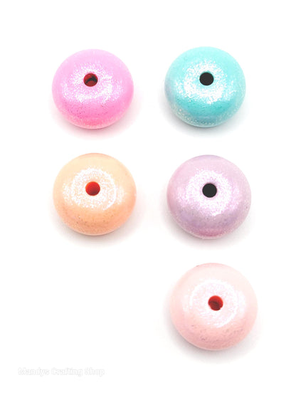 Light Purple Opal Shimmer Abacus Silicone Beads – 14mm (Set of 10)