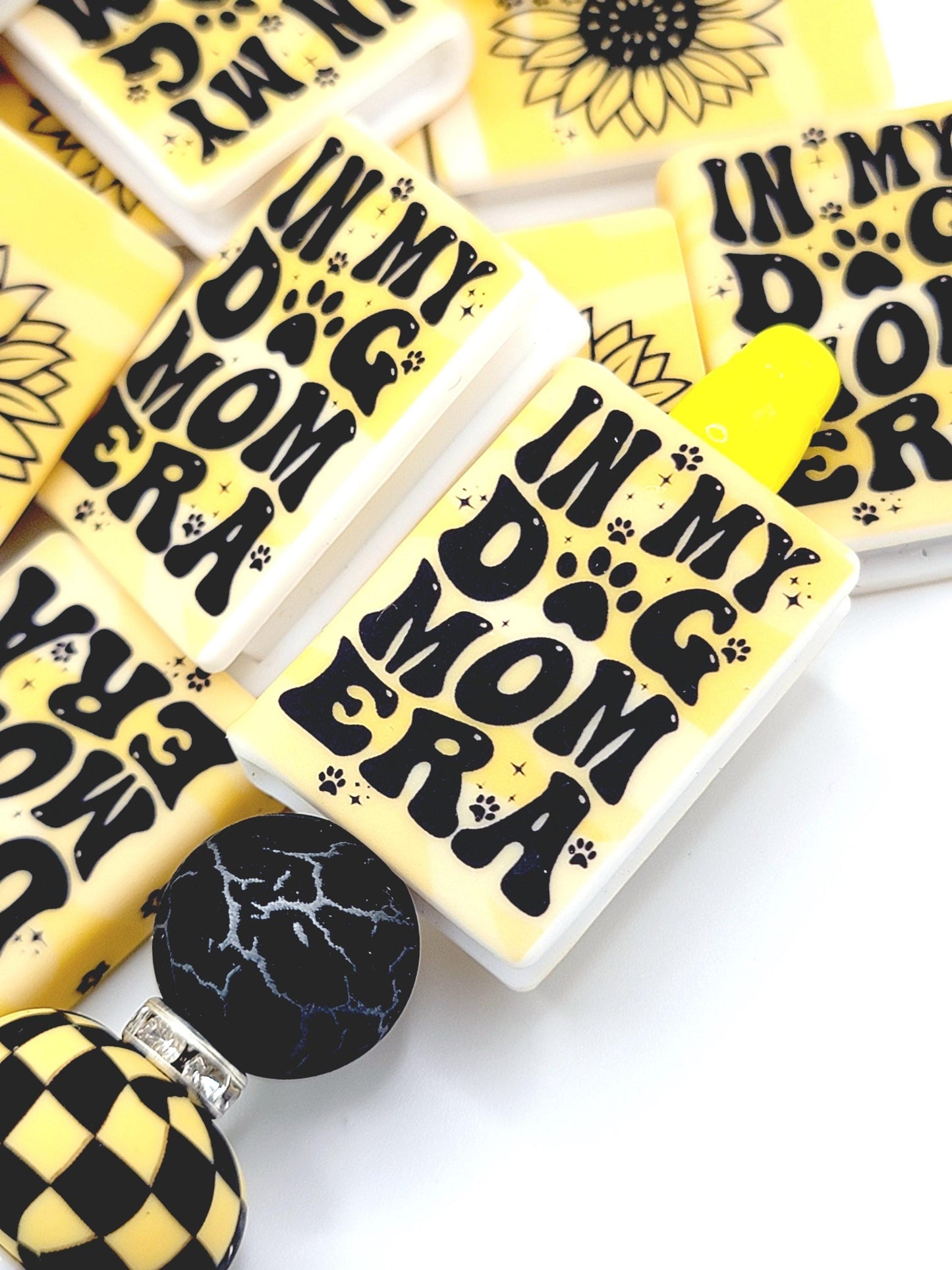 Dog Mom Era Book Silicone Focal Bead – Paw Print Journal Focal Bead (Set of 1 or 2)